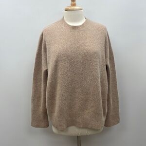 360 Sweater Wool Raccoon Blend Crewneck Long Sleeve Knit Pullover Pink Medium